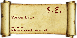 Vörös Erik névjegykártya